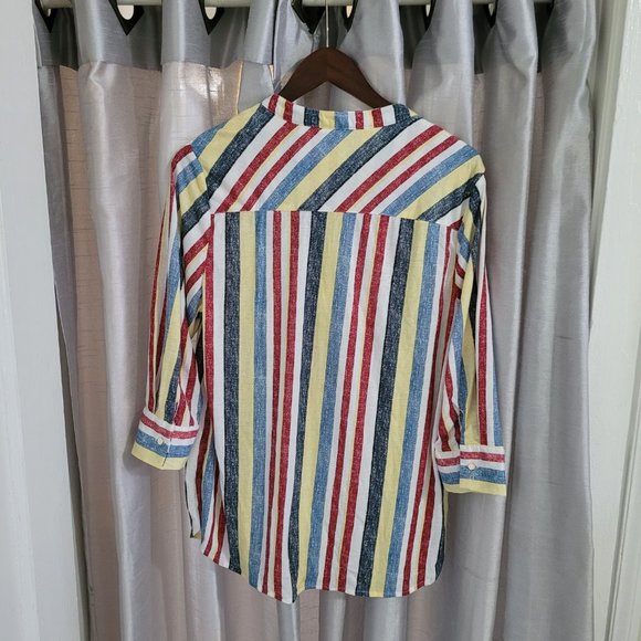 Love Potion - Multicolored Striped 3/4 Sleeved Shirt - Size L NWOT - Picture 3 of 7